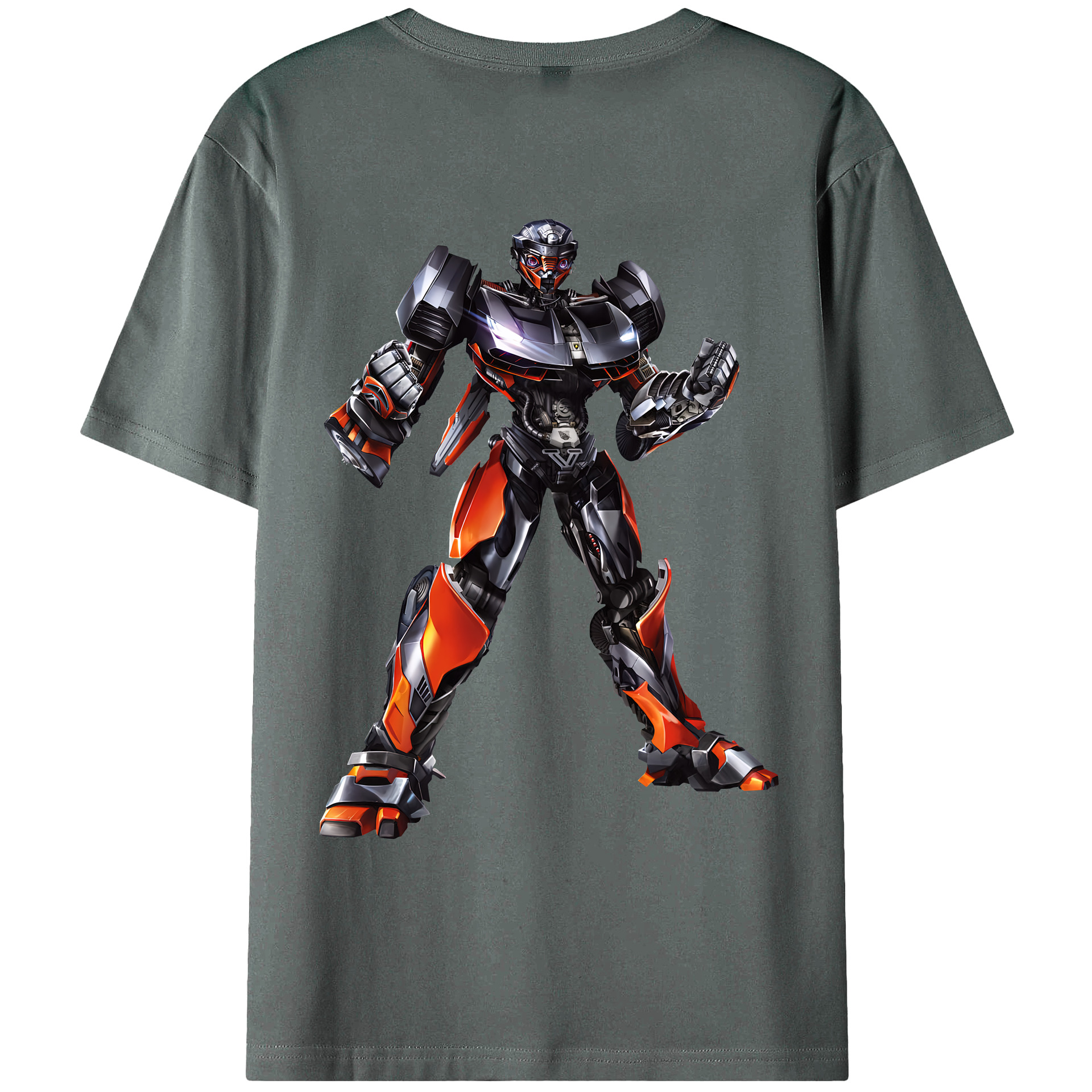 （画像用） Transformers トランスフォーマー 綿100％ メンズ半袖Tシャツ（バックプリント） 通気性